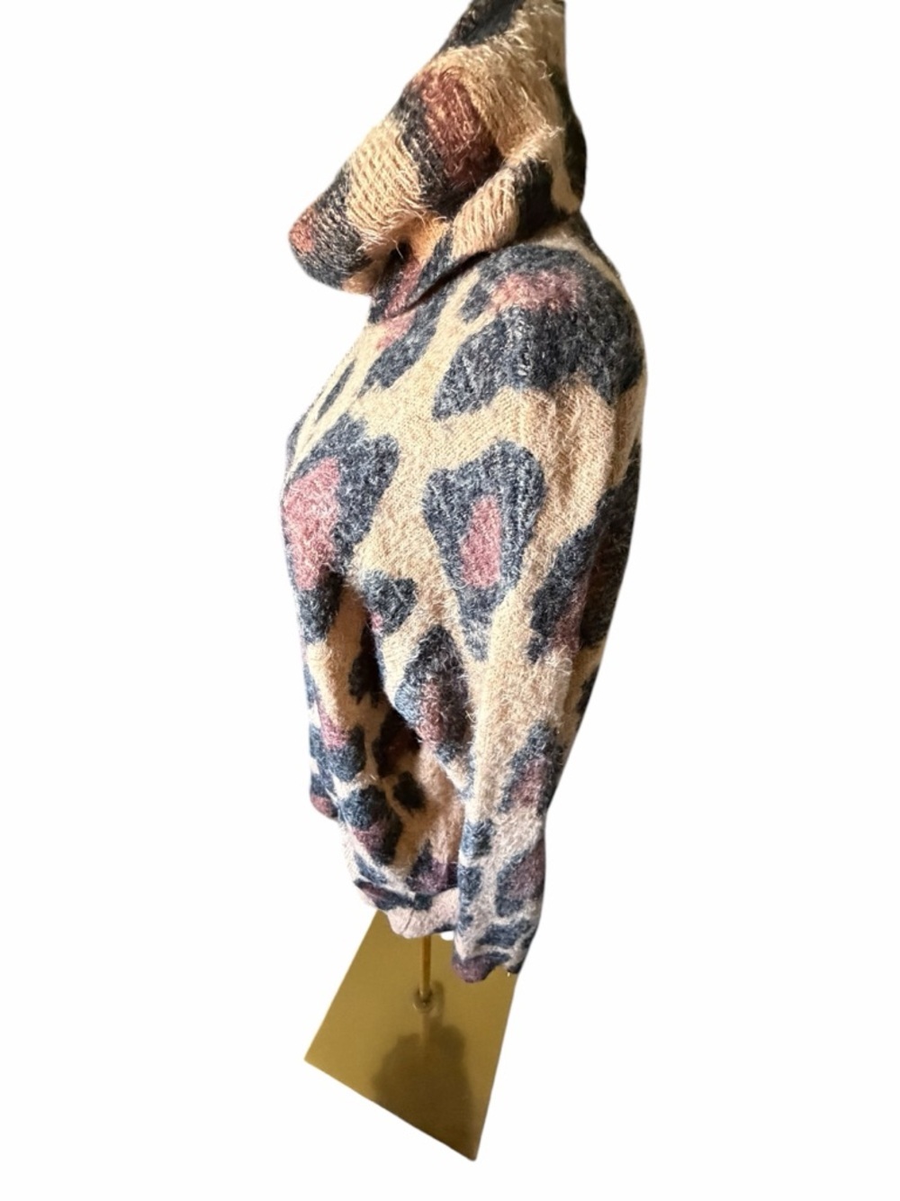 Show Me your Mumu Turtleneck Leopard Print Sweater Sz Small - Picture 6 of 14